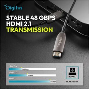 Digitus 100 m Hybrid Fiber Optic A/V Cable - 1 Piece - Cable for Audio/Video Device, Digital Signage Display, HDTV, Displa