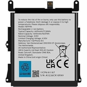 Fairphone F6FPHN Battery - Lithium Ion (Li-Ion) - For Smartphone - Battery Rechargeable - Proprietary Battery Size - 3.9 V