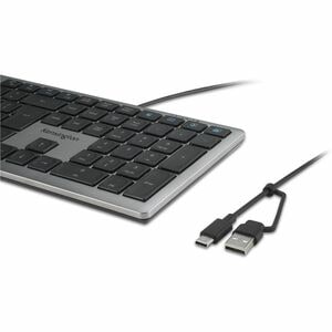 Clavier Kensington KB515 - Pleine taille - Câble Connectivité - USB Type A, USB Type C Interface - Anglais international -