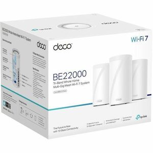 TP-Link Deco BE85 Wi-Fi 7 IEEE 802.11 a/b/g/n/ac/ax/be Ethernet Wireless Router - Tri Band - 2.40 GHz ISM Band - 6 GHz UNI