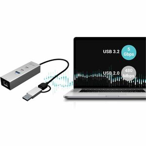 Hub combo USB/Ethernet i-tec - USB Tipo A, USB Type-C - 640 MB/s - Disco rigido, Tastiera, Computer portatile, Tablet, Des