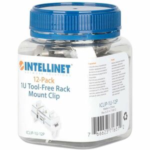 1U Tool-Free Rack Mount Clip (12-Pack), Innovative Solution to Easily Mount 1U Cabinet Accessories in a 10" or 19" Rack wi