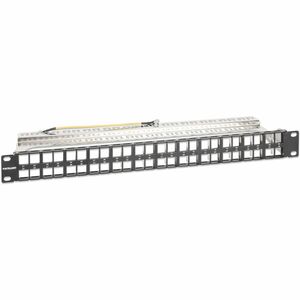 19" 48-Port Shielded Blank Patch Panel, 1U, Unloaded 19-inch Rackmount Keystone Panel for High-density Installations, Remo