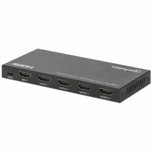 HDMI Splitter with downscaling 4-Port , 4K@60Hz, Displays output from x1 HDMI source to x4 HD displays (same output to fou