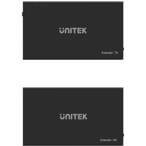 Unitek HDMI Extender - Black - 2 x Network (RJ-45) - 2 x HDMI - 150 m Extended Range - ABS