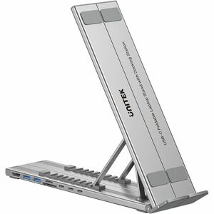 Foldable Laptop Stand with Docking Station (2USB-A 5Gbps + USB-C 5Gbps + HDMI 4K 60Hz + SD/Micro SD + PD 100W)