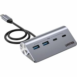 Unitek uHUB H1337A USB Hub - USB Type C - 640 MB/s - Desktop, Notebook, Flash Drive, Printer - Space Gray - 4 Total USB Po
