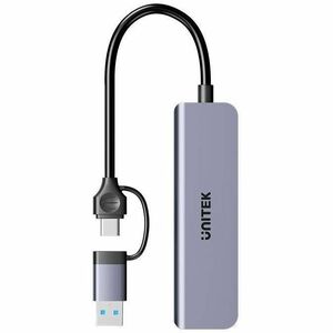 5-in-1 USB Hub with 3 Ports USB-A 5Gbps SD and Micro SD Card Reader UNITEK hook color box