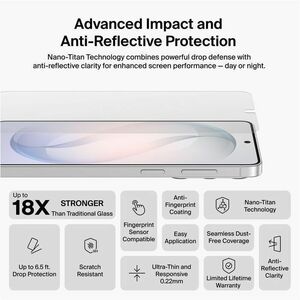 Belkin Titan SmartShield 9H Glass Screen Protector for Samsung Galaxy S26 - For AMOLED Smartphone - Scratch Resistant, Fin
