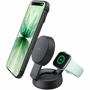 Belkin UltraCharge Pro Induktionsladegerät - Dunkelgrau - für Qi2-fähiges Gerät, iPhone, Smartwatch, MagSafe-fähiges Gerät