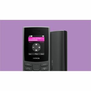 Nokia 105 4G 2nd Edition 128 MB Feature Phone - 4.6 cm (1.8") LCD QQVGA 120 x 160 - 48 MB RAM - 4G - Charcoal - Bar - 2 SI