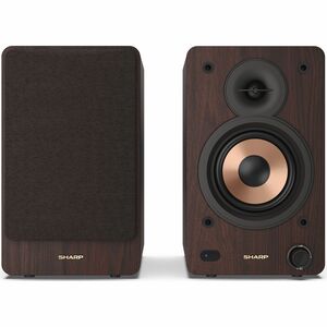 Sharp 2-WegeRegal-Lautsprecher Lautsprecher - 60 W RMS - Braun - Bluetooth - Kabellose Lautsprecher