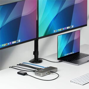 StarTech.com 9 Anschluss(e) USB4 Docking Station für Notebook, Workstation, MacBook, Monitor - Ladefunktion - Grau - 2 Unt