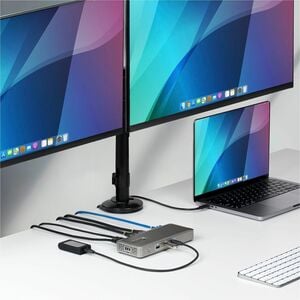StarTech.com 9 Port(s) USB4 Docking Station for Notebook, Workstation, MacBook - Charging Capability - Space Gray - 2 Disp