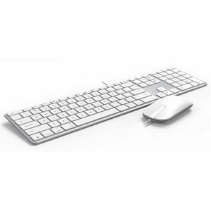 ZAGG Keyboard & Mouse - German - USB Type C Cable Keyboard - 110 Key - Keyboard/Keypad Color: White - USB Type C Cable Mou