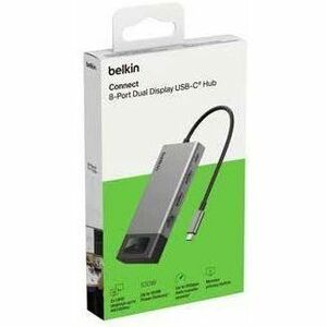Belkin Connect 8 Port(s) USB Type C Docking Station for Monitor, Display, Notebook, Workstation - Charging Capability - 2 