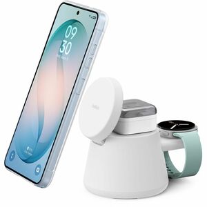 Belkin UltraCharge Induktionsladegerät - Weiß - für Qi2-fähiges Gerät, Ohrhörer, Smartphone, Smartwatch, iPhone - Eingangs