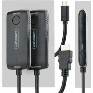 StarTech Wireless USB-C to HDMI Extender for Meeting Rooms, 4K 60Hz, 65ft Range, USB Powered, Plug-and-Play Tx and Rx Kit 