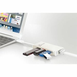 j5create JCH471 USB/Ethernet Combo Hub - USB Type C - 125 MB/s, 640 MB/s - Desktop, Notebook - Portable - 3 Total USB Port
