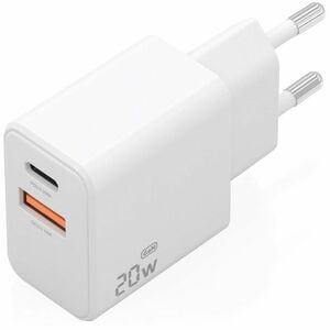 GAN CHARGER 20W USB-C PD3.0 USB-A QC3.0 WHITE