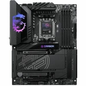MSI MPG X870E CARBON MAX WIFI Gaming Desktop Motherboard - AMD X870E Chipset - Socket AM5 - ATX - Ryzen 9, Ryzen 7 Process