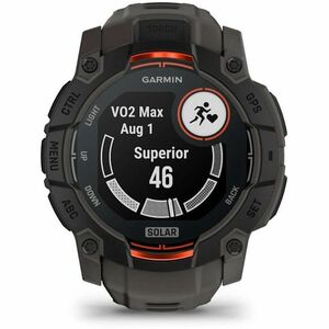 Garmin Instinct 3 Smart Watch - Black Body Color - Charcoal Band Color - Aluminium Body Material - Fiber Reinforced Polyme