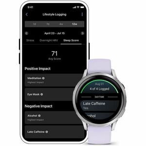 Garmin Venu 4 Smart Watch - Silver Case Color - Periwinkle Band Color - Stainless Steel, Metal Body Material - Fiber Reinf