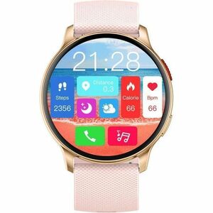 Carneo Heiloo HR+ 2nd Gen Smart Watch - 10 mm Case Thickness - 44 mm Case Width - Silver, Gold Body Color - Pink Band Colo