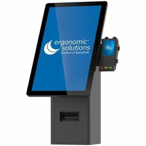 SpacePole Mini Mounting Kiosk for Receipt Printer, Display Screen, Scanner - Black - Landscape/Portrait - 68.6 cm (27") Sc