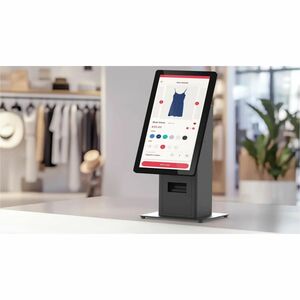 SpacePole Mini Mounting Kiosk for Receipt Printer, Display Screen, Scanner - Black - Landscape/Portrait - 38.1 cm to 68.6 