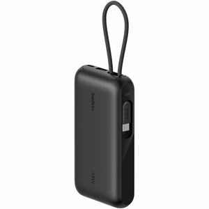 Belkin BoostCharge Stromspeicher - Schwarz - 10000 mAh - 45 W - Integriertes Kabel - Schwarz