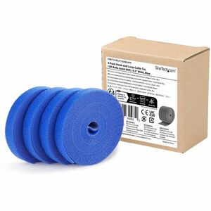 StarTech.com Kabelführung - Blau - 4 Pack Paket - Kabelbinder - 4,6 m Länge - Stoff