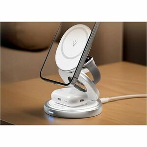 Vention FGE Induction Charger - Silver - For MagSafe-enabled Device, iPhone - 9 V DC, 12 V DC Input - Input connectors: US