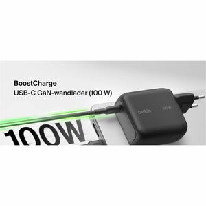 Belkin BoostCharge 100 W AC Adapter - Universal Adapter - 1 USB Type-C - For Smartphone, Tablet PC, Notebook, iPhone, iPad