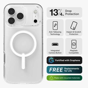 ZAGG Crystal Palace Snap Case for Apple iPhone 17 Pro Max Smartphone - Textured Edge, Textured Grip - Crystal Clear - 1 / 