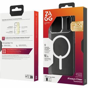 ZAGG Crystal Palace Snap Case for Apple iPhone 17 Pro Smartphone - Textured Edge, Textured Grip - Crystal Clear - 1 / Pack