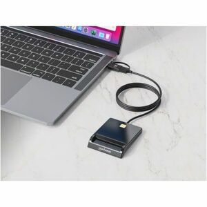 USB-A / USB-C combo Smart Card Reader, USB 2.0 Type-C and Type-A Male to Contact Reader Interface, Supports Windows, macOS