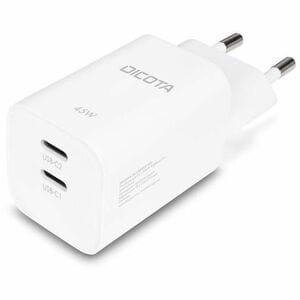 Dicota 45 W AC Adapter - Universal Adapter - 2 USB Type-C - For Notebook, Tablet PC, Smartphone, USB Type C Device, Univer