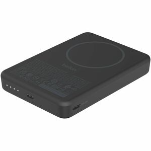 Belkin BoostCharge Power Bank - Black - For Smartphone, iPhone - 10000 mAh - 20 W - USB Type-C Connector - 2 x USB - Magne