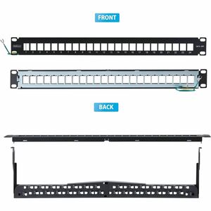 StarTech.com 24 Anschluss/AnschlüssePatch Panel - Kategorie 6, Kategorie 6a, Kategorie 8 - Verdrilltes Doppelkabel - Schwa