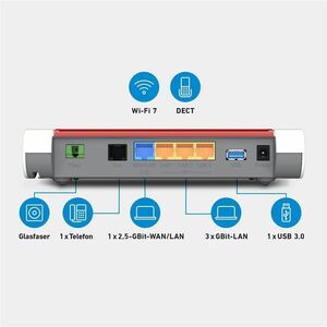 AVM FRITZ!Box 5630 Wi-Fi 7 IEEE 802.11 a/g/n/ac/ax/be Ethernet, Passive optische Gigabit-Netzwerke (GPON), Kabel Drahtlos 