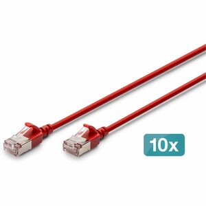Digitus 50 cm Kategorie 6a Netzwerkkabel - 10 Stück - Cable for Netzwerkgerät - 10 Gbit/s - Patchkabel - Abschirmung - Shi