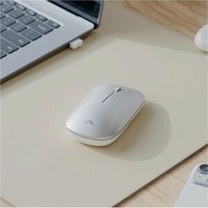 Alogic Hush Reise Maus - Bluetooth/Radio-Frequenz - USB Typ-A - Silber - PC, Mac - Kabellos - 10 m - 2,40 GHz - wiederaufl