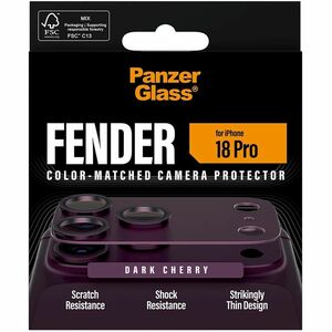PanzerGlass Fender Camera Lens Protector - Dark Cherry - Glass, Aluminium