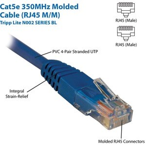 Tripp Lite Cat5e UTP Patch Cable - 1ft - 1 x RJ-45 Male - 1 x RJ-45 Male - Blue
