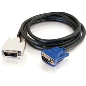 C2G 6.6ft DVI to VGA Video Adapter Cable - DVI-A to HD15 VGA - M/M - DVI-A Male - HD-15 Male - 6.56ft - Black