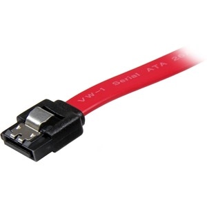 StarTech.com 18in Latching SATA Cable - Male SATA - Male SATA - 18 - Red