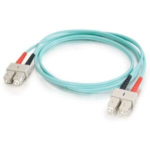 C2G-1m SC-SC 10Gb 50/125 OM3 Duplex Multimode PVC Fiber Optic Cable - Aqua - Fiber Optic for Network Device - SC Male - SC