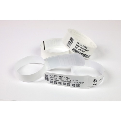 6PK 1.25 X 11 WRISTBAND WHITE 200/ROLL 66593RM