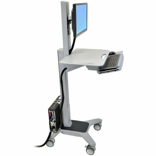 Ergotron WorkFit-C Computer Trolley - 12.25 kg Load Capacity - 4 Casters - 101.60 mm Caster Size - Aluminium - Two-tone Gr